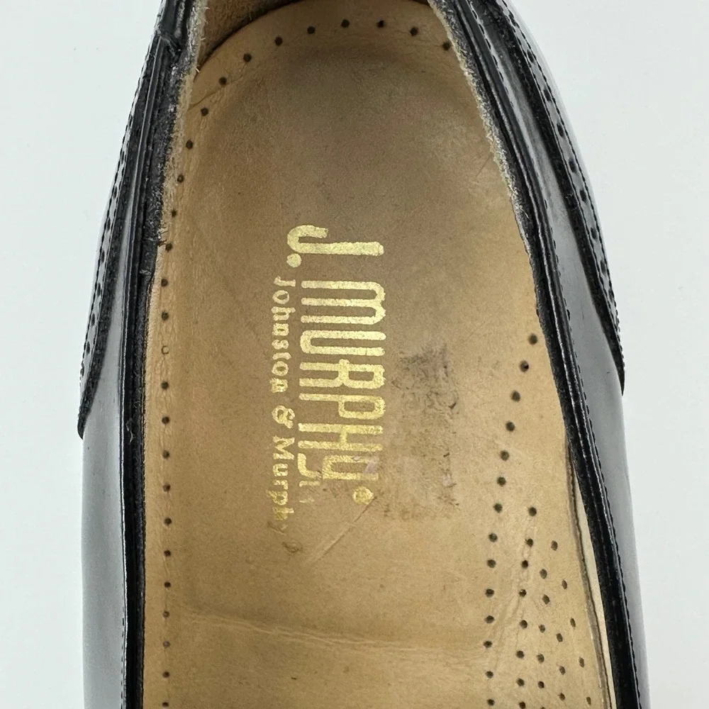 Johnston & Murphy Mens Black Leather Wingtip Tassel Kiltie Loafers 10 B
